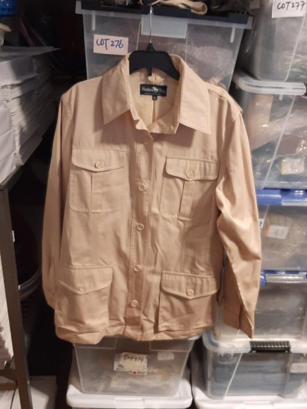 Hunters Run Women Utility Jacket 4 Button Up W 4 Pockets Tan Size M